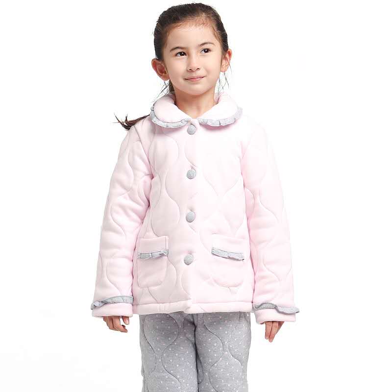 Winter cartoon thick three-layer cotton coat clothing pants pijamas children