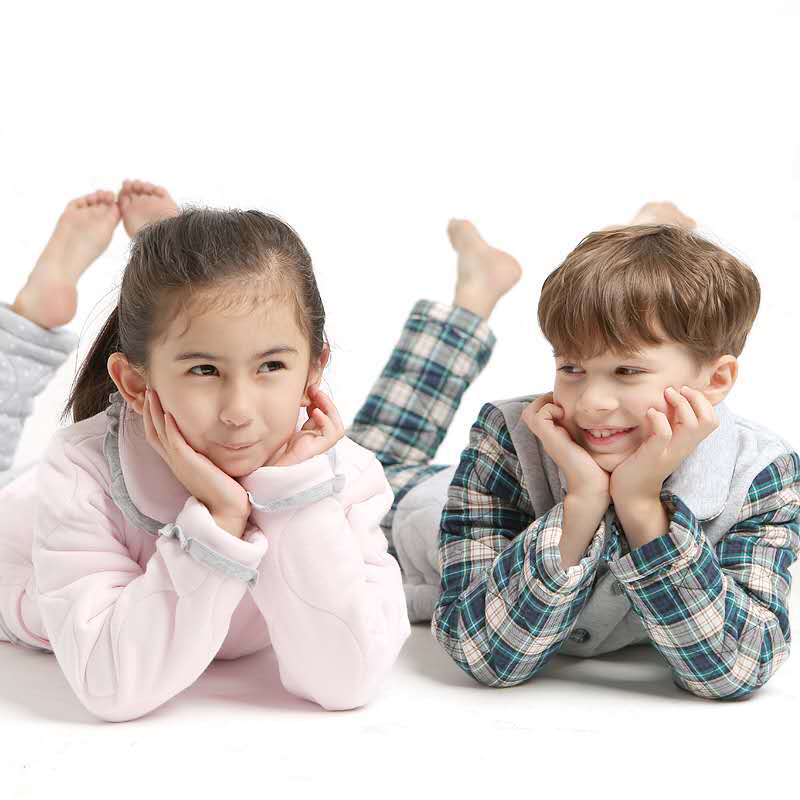 Winter cartoon thick three-layer cotton coat clothing pants pijamas children