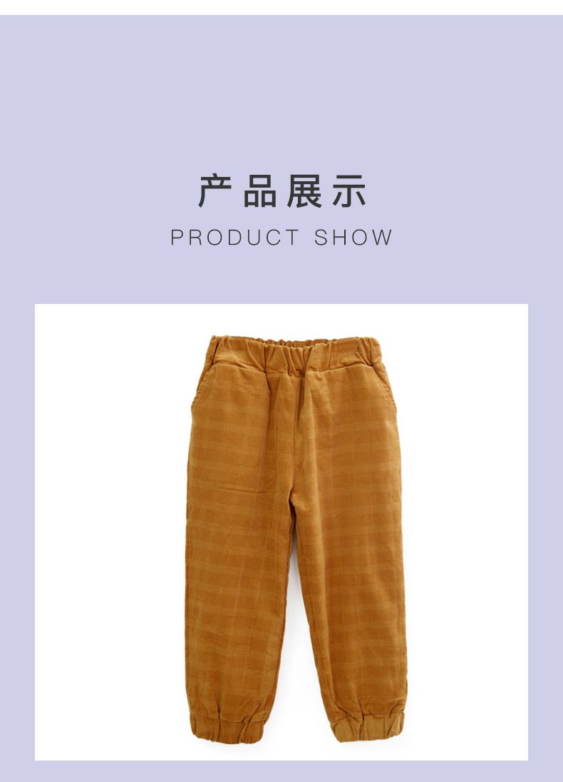 winter retro embroidery children thicken corduroy boys khaki trousers pants Casual Cotton Plain Navy Trousers