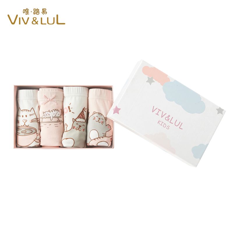 high quality multi-pack cotton children cartoon printed girls underwear