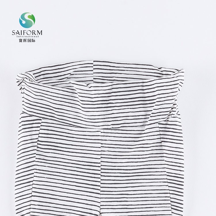 Wholesale black white horizontal stripes cotton lounge pants